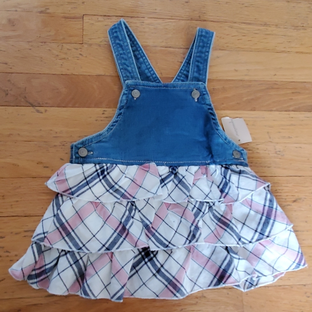 NWT Denim and Plaid Jumper